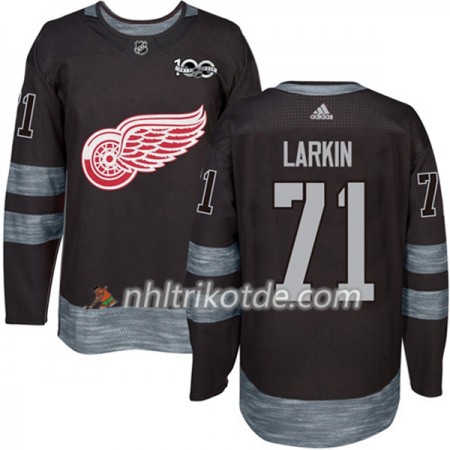 Detroit Red Wings Trikot Dylan Larkin 71 1917-2017 100th Anniversary Adidas Schwarz Authentic - Herren